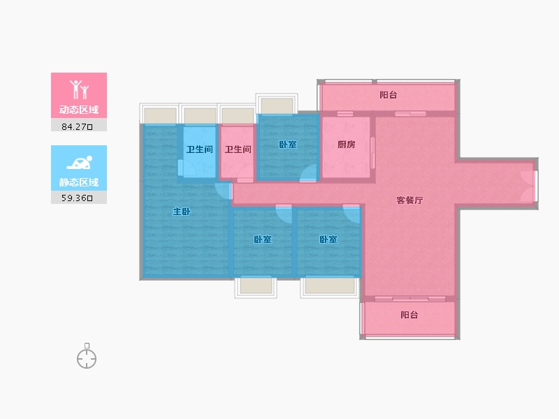 广东省-中山市-中澳春城-127.41-户型库-动静分区