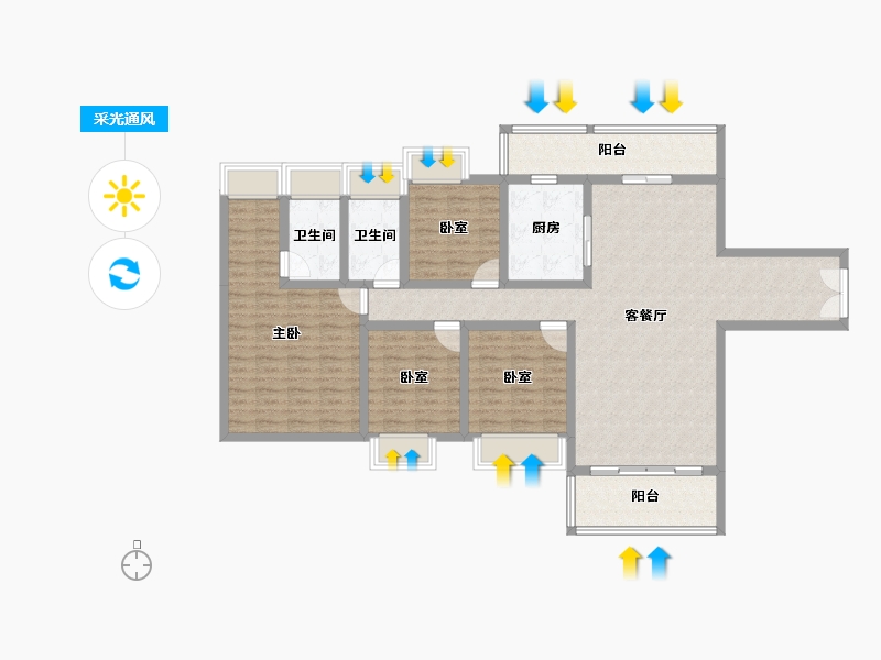 广东省-中山市-中澳春城-127.41-户型库-采光通风