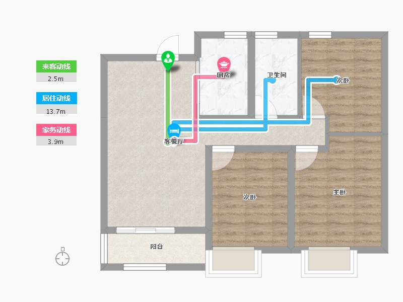 河北省-石家庄市-石家庄融创城-66.40-户型库-动静线