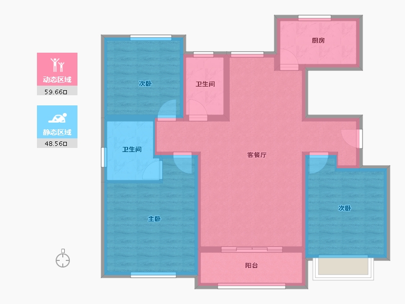 山东省-青岛市-梦想望城-96.25-户型库-动静分区