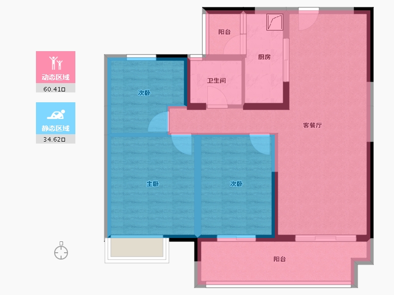 江苏省-淮安市-玖珑湾城果小区-85.00-户型库-动静分区