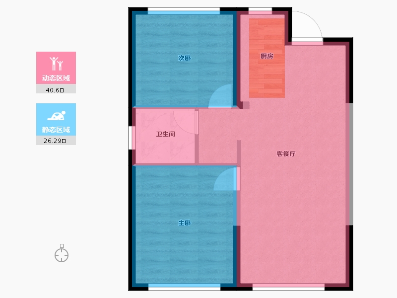 黑龙江省-哈尔滨市-万科中俄国际城-60.65-户型库-动静分区