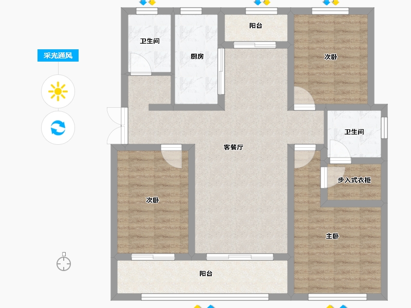 河北省-石家庄市-高远森霖城-91.97-户型库-采光通风