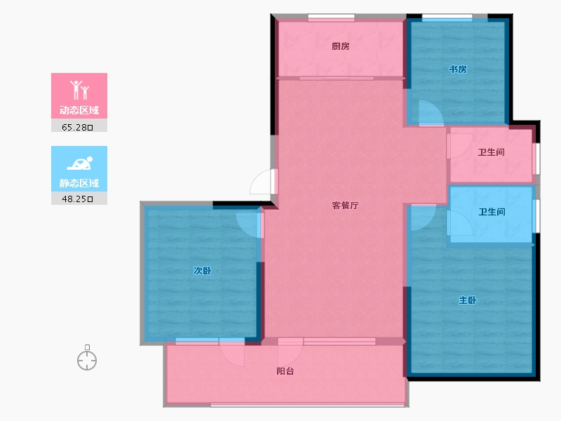 山东省-青岛市-天泰公园壹号-103.15-户型库-动静分区