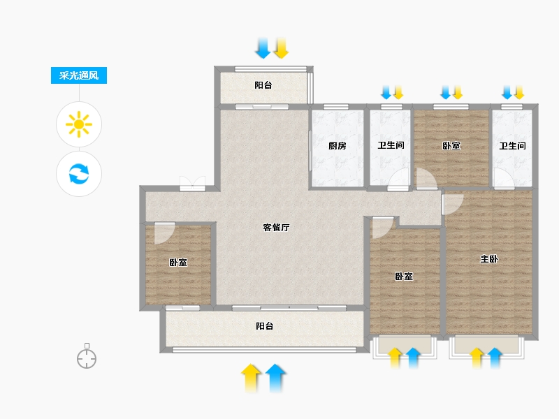 山东省-临沂市-阜丰房源云璟御府-153.60-户型库-采光通风