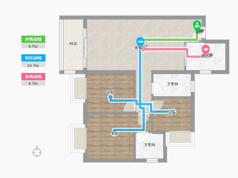 广东省-中山市-佳兆业香山熙园二期-71.20-户型库-动静线