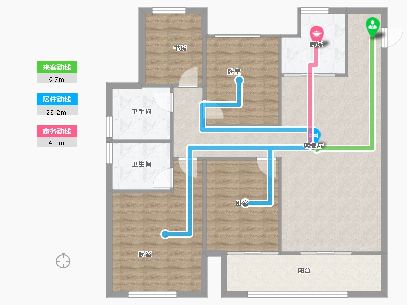 浙江省-宁波市-绿城·滨河鸣翠-109.52-户型库-动静线