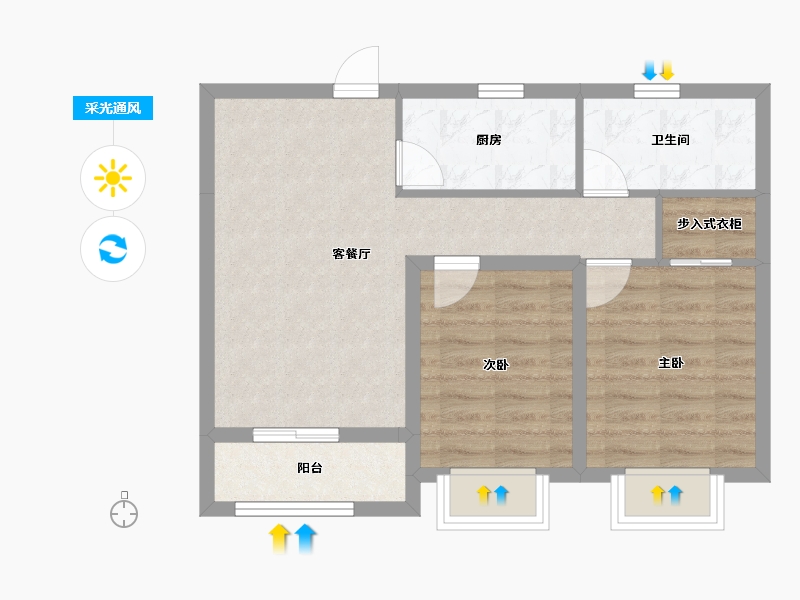 河北省-石家庄市-石家庄融创城-59.45-户型库-采光通风