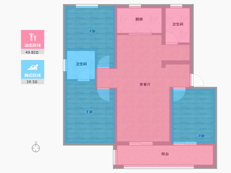 河北省-石家庄市-华远·昆仑赋-76.18-户型库-动静分区