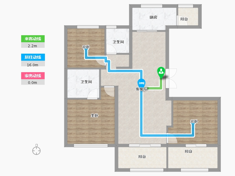 山东省-青岛市-天泰公园壹号-98.94-户型库-动静线