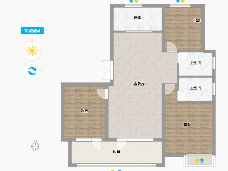 山东省-青岛市-天泰公园壹号-101.31-户型库-采光通风