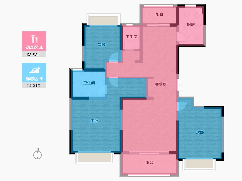 陕西省-西安市-中建锦绣天地-112.59-户型库-动静分区