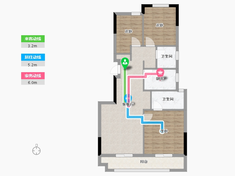 浙江省-宁波市-滨江·新希望滨辰府-85.04-户型库-动静线