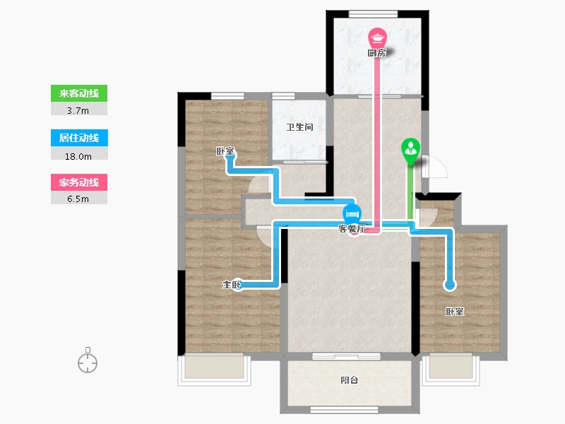 河北省-石家庄市-碧桂园晋州府-87.20-户型库-动静线