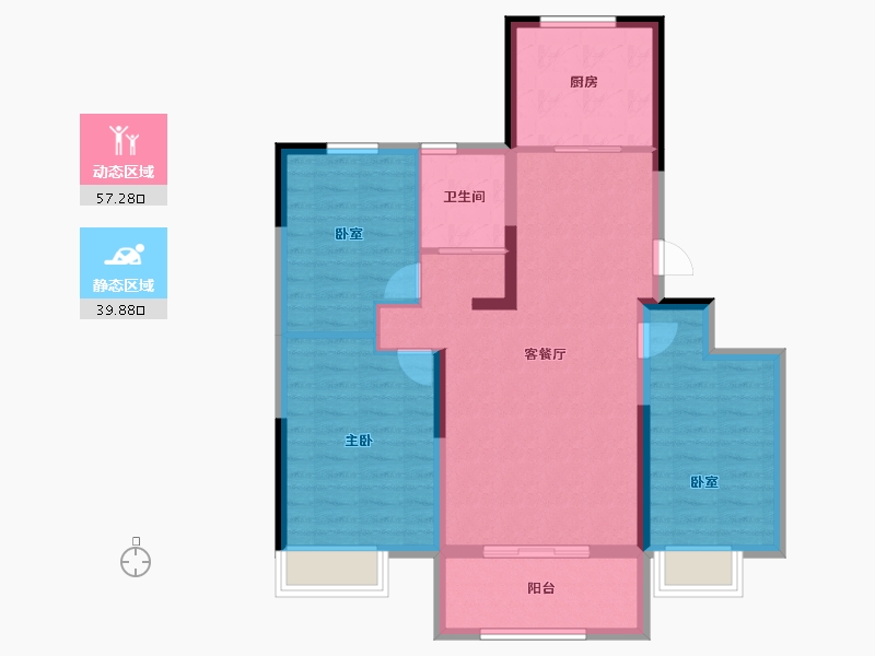 河北省-石家庄市-碧桂园晋州府-87.20-户型库-动静分区