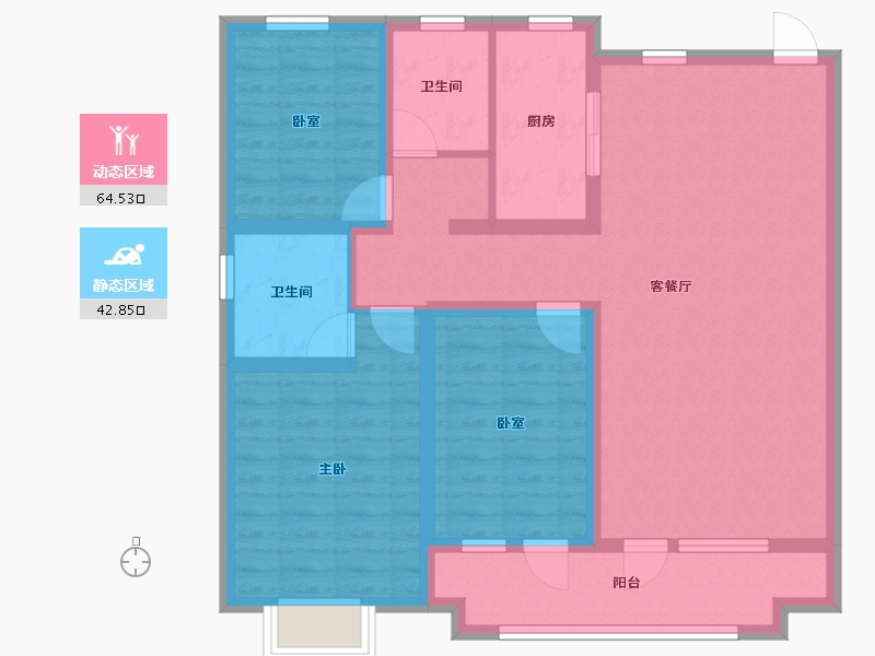 河北省-石家庄市-隆基泰和·紫樾宸府-95.20-户型库-动静分区