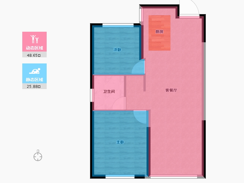 黑龙江省-哈尔滨市-万科中俄国际城-68.00-户型库-动静分区