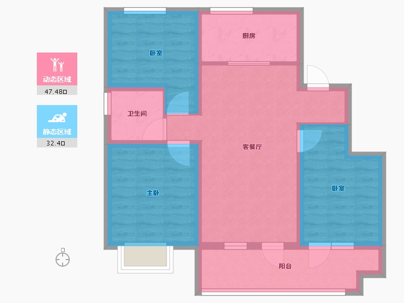 河北省-石家庄市-隆基泰和·紫樾宸府-70.24-户型库-动静分区