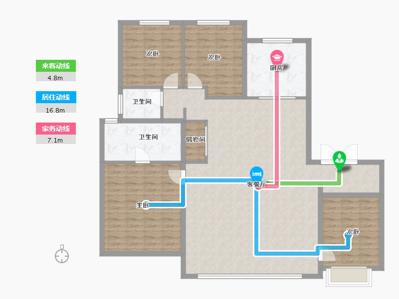 河北省-石家庄市-龙湖天奕-142.40-户型库-动静线