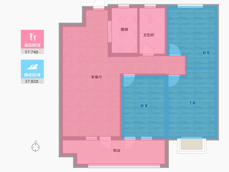 河北省-石家庄市-隆基泰和·紫樾宸府-84.80-户型库-动静分区