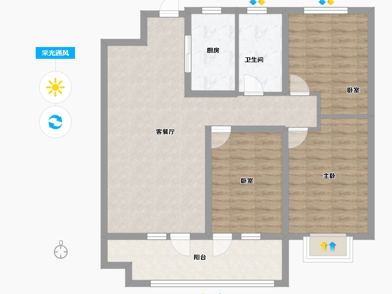 河北省-石家庄市-隆基泰和·紫樾宸府-84.80-户型库-采光通风