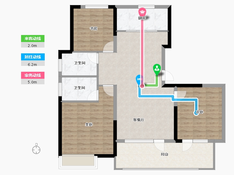 山东省-青岛市-天泰公园壹号-104.15-户型库-动静线