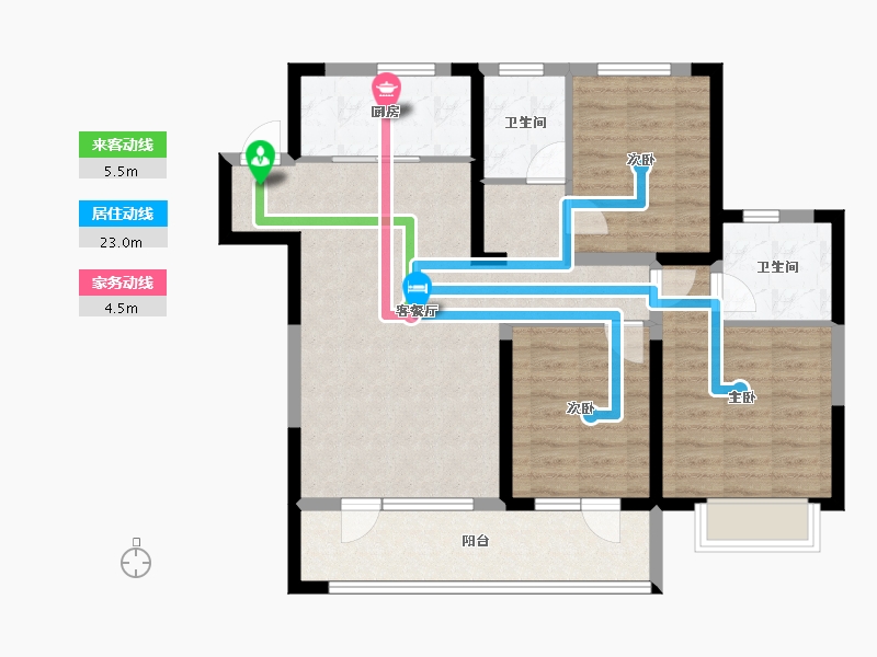 山东省-青岛市-天泰公园壹号-91.24-户型库-动静线