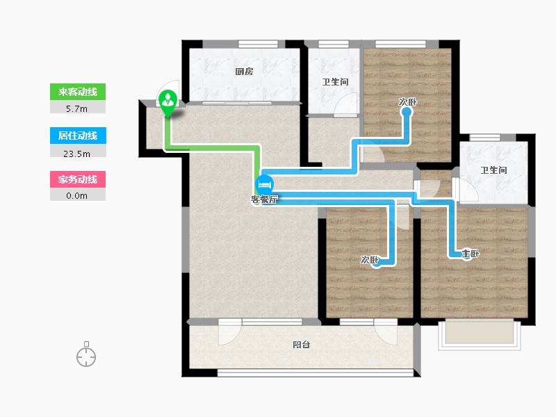 山东省-青岛市-天泰公园壹号-102.25-户型库-动静线