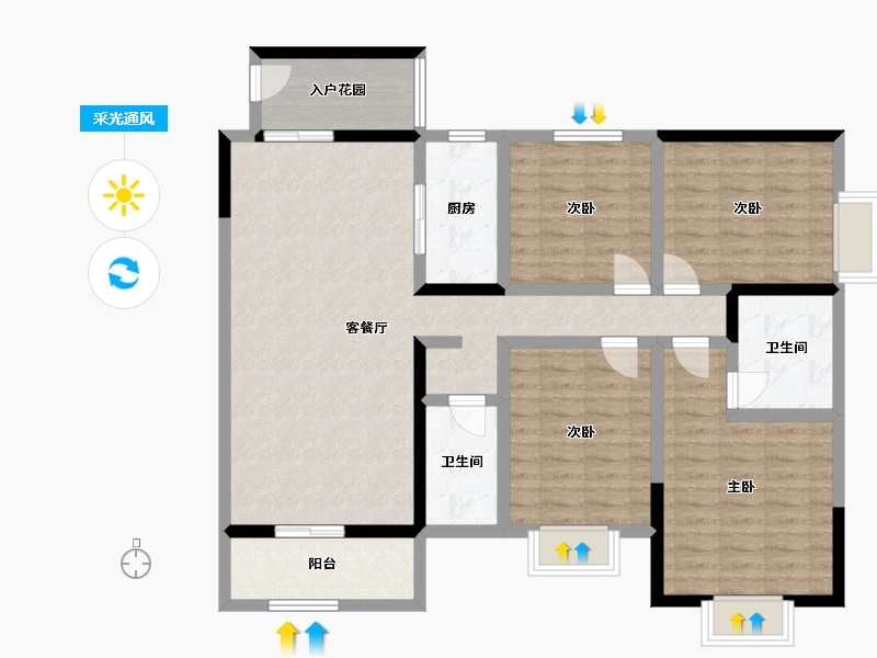 广西壮族自治区-百色市-皇家华府-122.45-户型库-采光通风