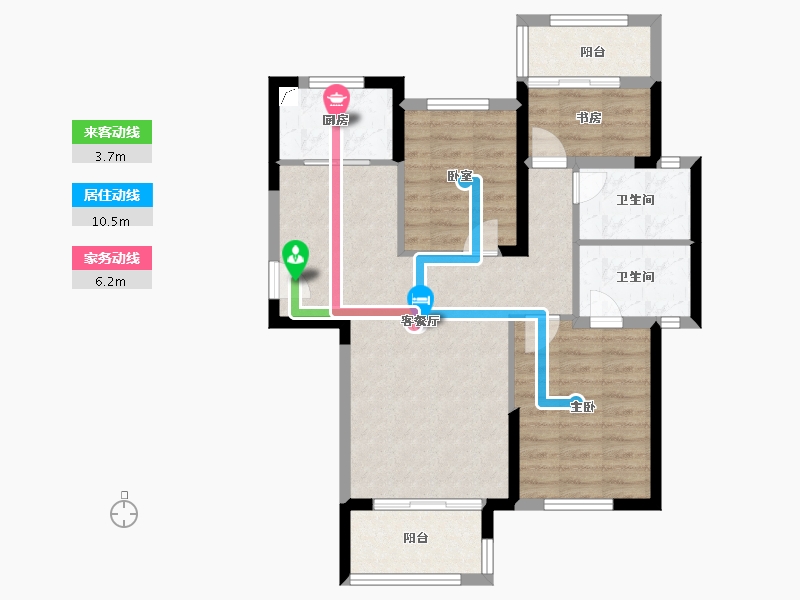 湖南省-长沙市-通号岭绣苑-77.12-户型库-动静线