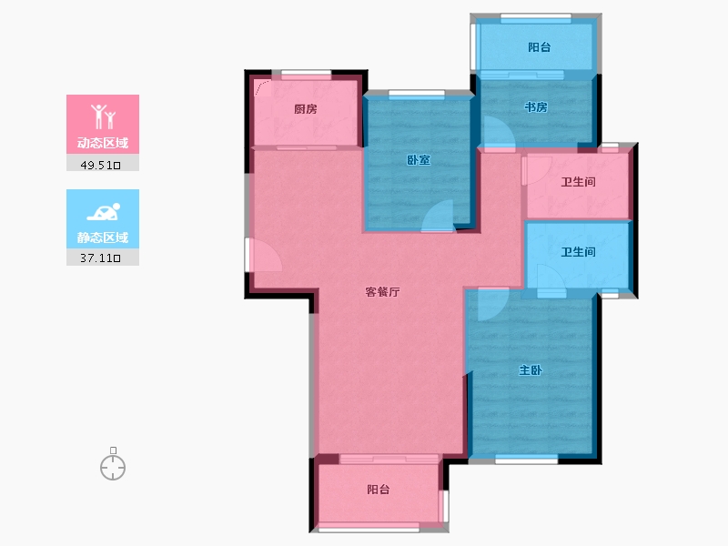 湖南省-长沙市-通号岭绣苑-77.12-户型库-动静分区