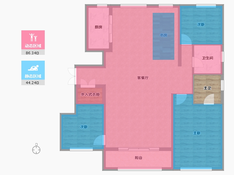 黑龙江省-哈尔滨市-万科中俄国际城-118.28-户型库-动静分区