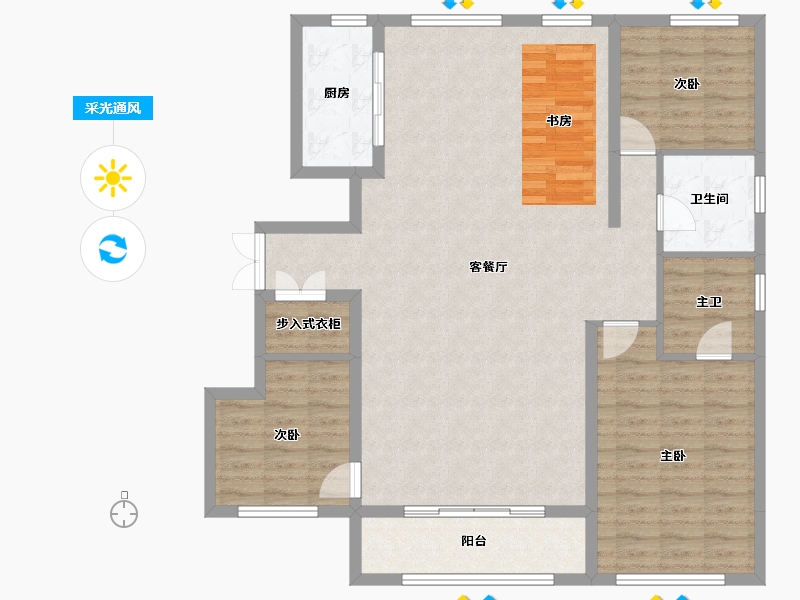 黑龙江省-哈尔滨市-万科中俄国际城-118.28-户型库-采光通风