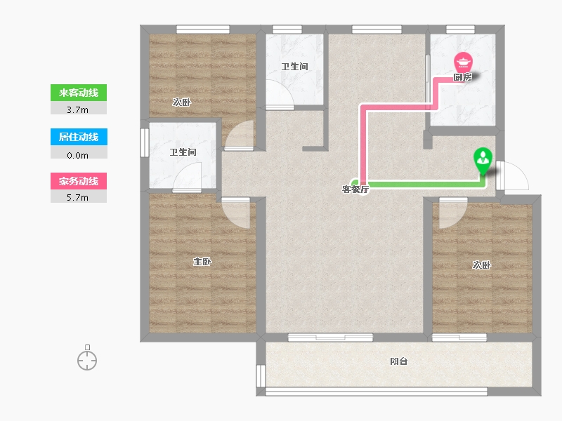 河北省-石家庄市-华远·昆仑赋-88.32-户型库-动静线