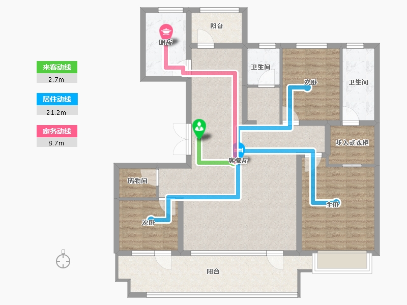 山东省-青岛市-天泰公园壹号-116.10-户型库-动静线