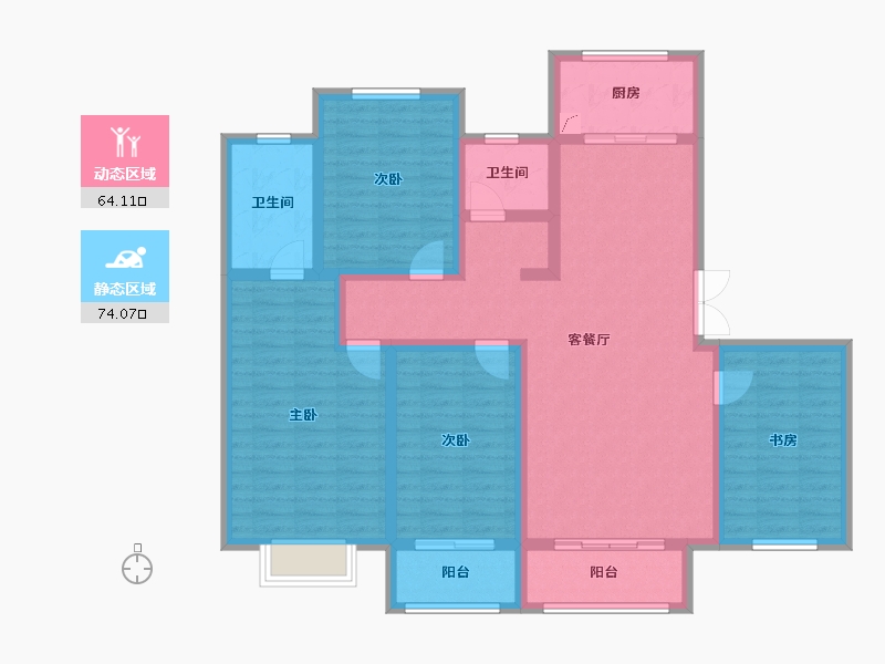 山西省-临汾市-三琪紫庭苑-126.00-户型库-动静分区