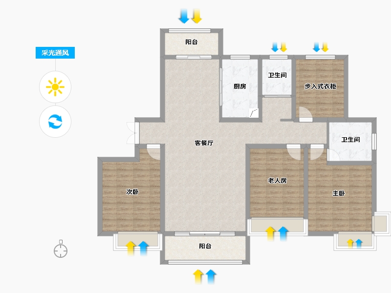 河南省-洛阳市-伊水华庭-145.00-户型库-采光通风