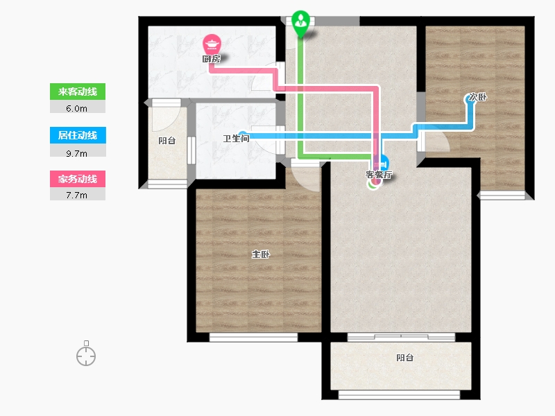 陕西省-西安市-华安紫竹苑-77.84-户型库-动静线