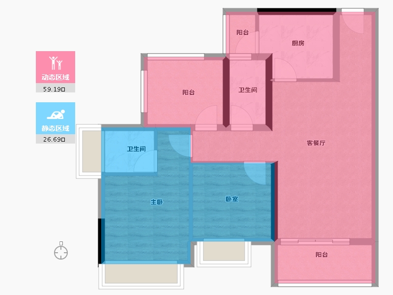 广东省-中山市-时光樾-76.00-户型库-动静分区