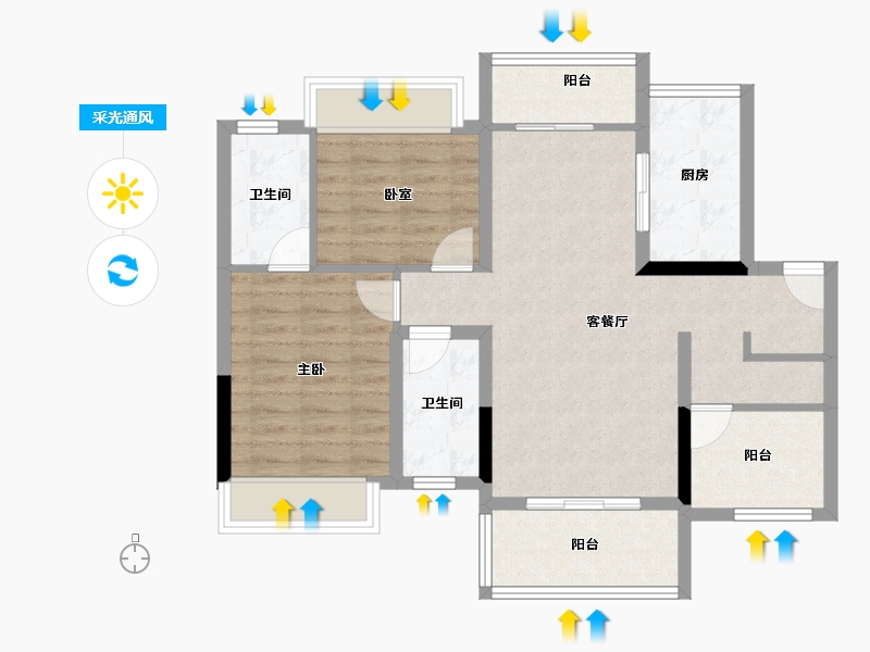 广东省-中山市-时光樾-79.05-户型库-采光通风