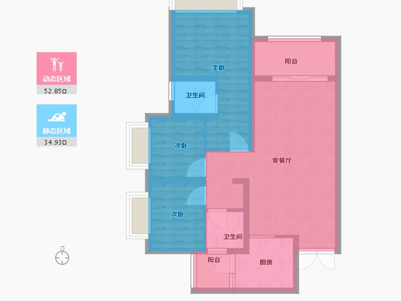 重庆-重庆市-中交锦悦-77.68-户型库-动静分区