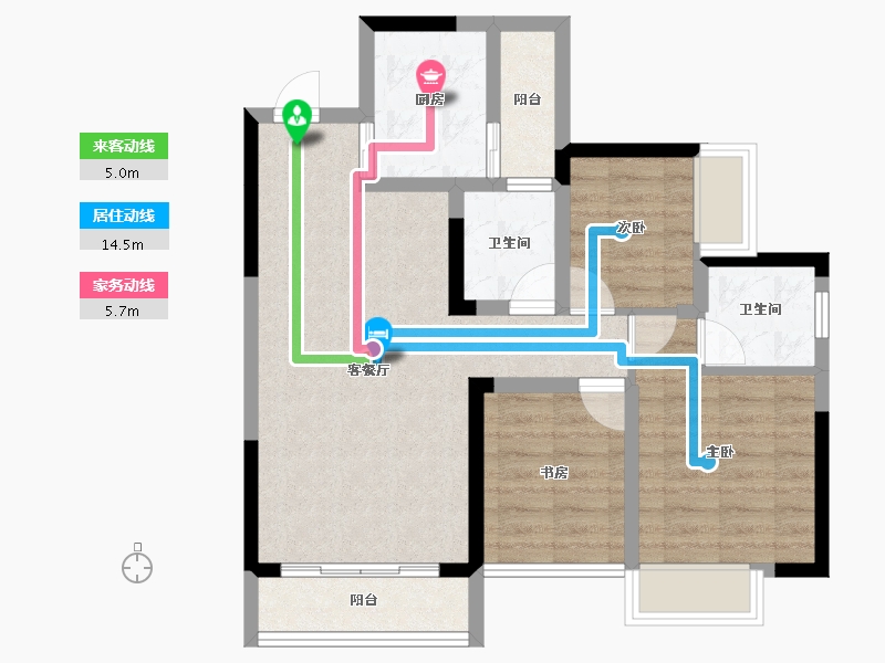 湖南省-长沙市-水墨林溪-71.53-户型库-动静线