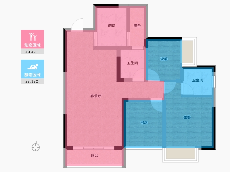 湖南省-长沙市-水墨林溪-71.53-户型库-动静分区