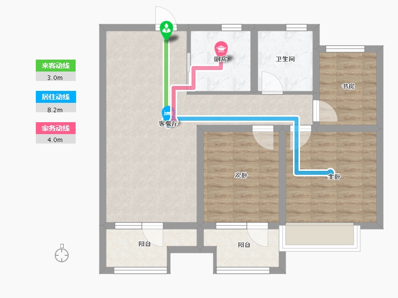 山东省-青岛市-融创时代中心-73.24-户型库-动静线