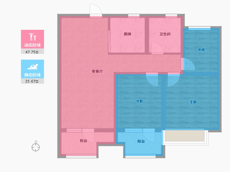 山东省-青岛市-融创时代中心-73.24-户型库-动静分区