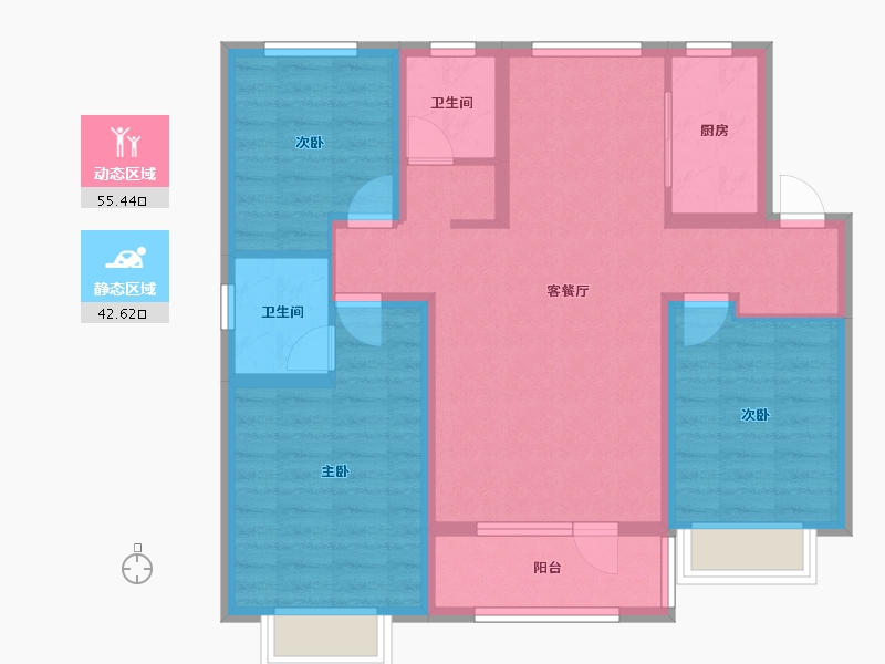 河北省-石家庄市-高远森霖城-86.79-户型库-动静分区