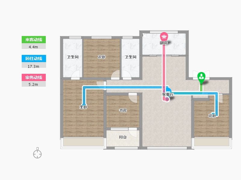 山东省-青岛市-崂山壹號院-118.45-户型库-动静线