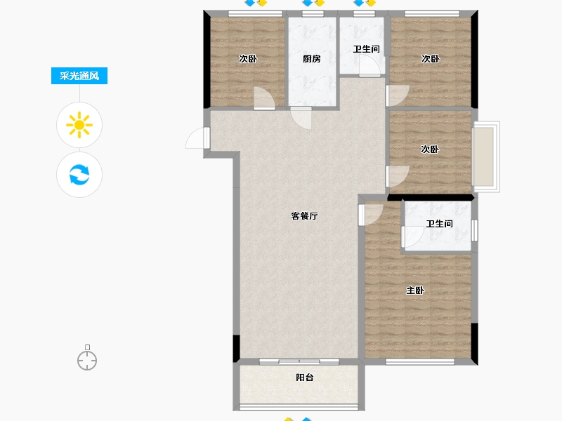 福建省-莆田市-滨江雅郡B区-121.50-户型库-采光通风