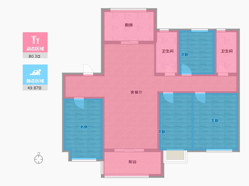 山东省-潍坊市-鲁商融港玺悦府-116.00-户型库-动静分区