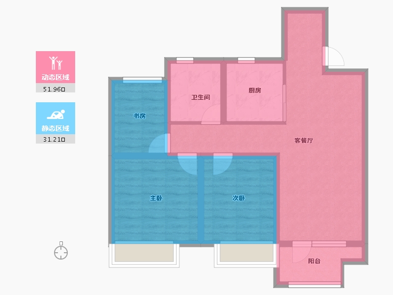 山东省-青岛市-融创时代中心-73.24-户型库-动静分区